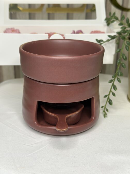 brûleur de fondant parfumé couleur vin rouge