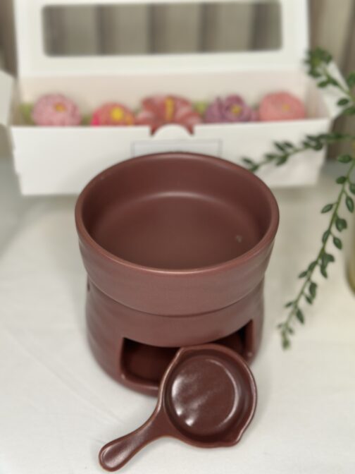 brûleur de fondant parfumé couleur vin rouge