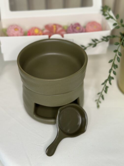 brûleur de fondant parfumé céramique vert olive