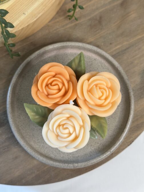 Trio de roses - Orange / Cannelle