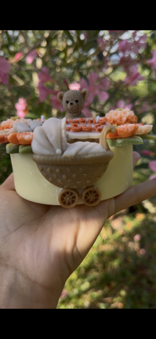 Bougie couronne de fleur - Naissance